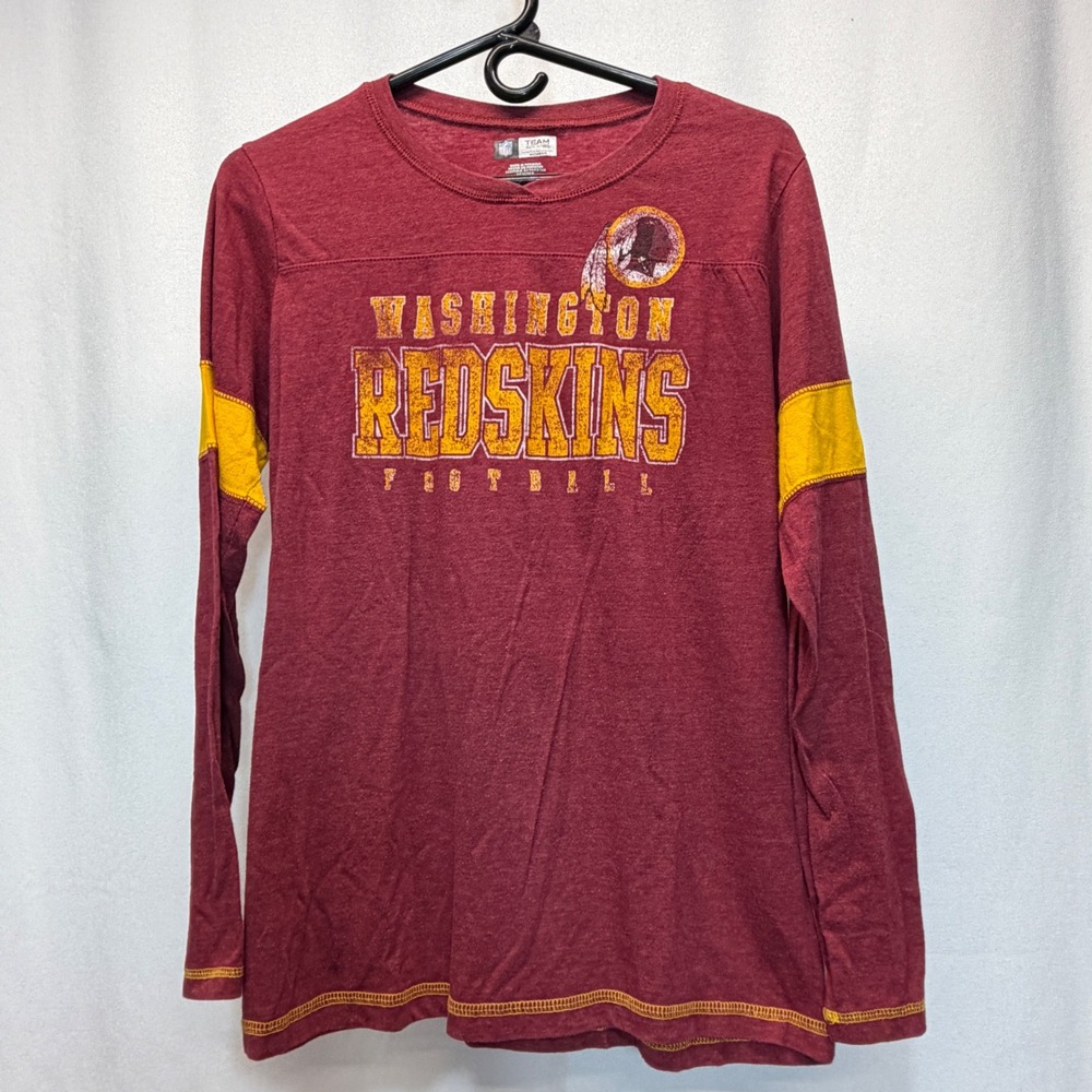 Washington Redskins NFL Team Apparel T-Shirt Womens XL Burgundy Long Sleeve